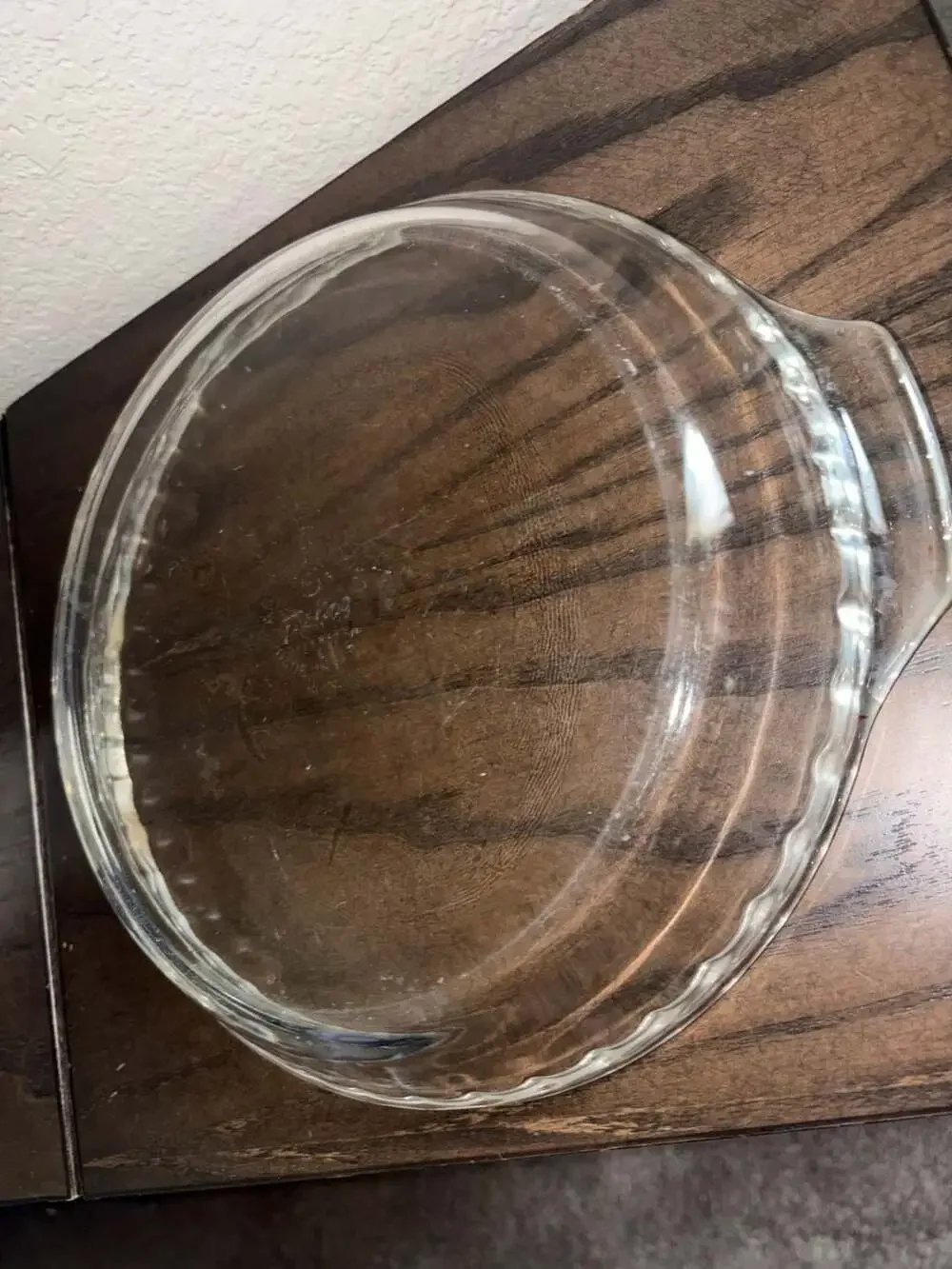 Vintage Anchor Hocking Fire-King 10 Inch Clear Glass Fluted Pie Plate